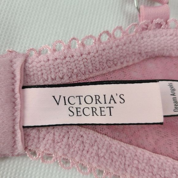 Victoria's Secret (32DD) Rose Pink Dream Angles Push Up Underwire Bra 360272-B63 - Picture 7 of 12